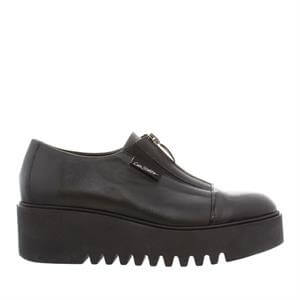 Carl Scarpa Ash Black Leather Platform Wedge Shoe